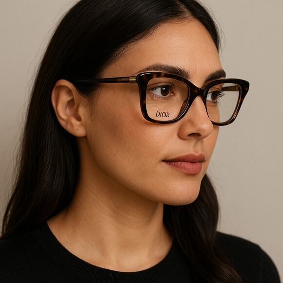 Miss Dior Eye Glasses*54 MM* NEW in Box* Tortoise Shell - Picture 4 of 4